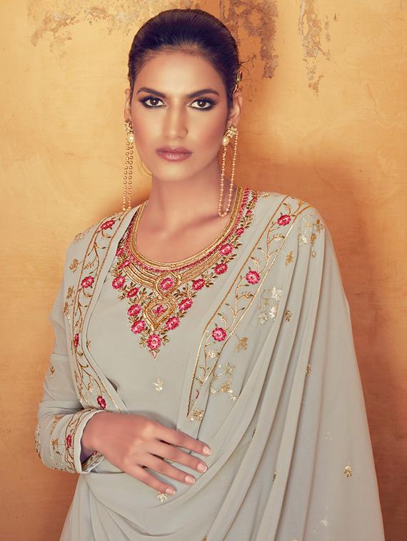 embroidered unstitched suit set  - 18680515 -  Standard Image - 1