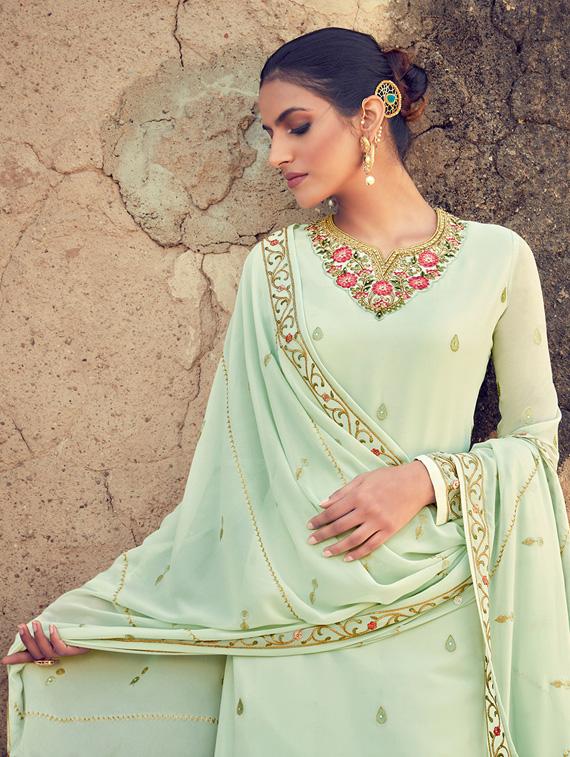 embroidered unstitched suit set  - 18680516 -  Standard Image - 1