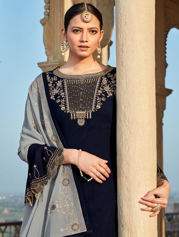 embroidered unstitched suit set  - 18680524 -  Standard Image - 1