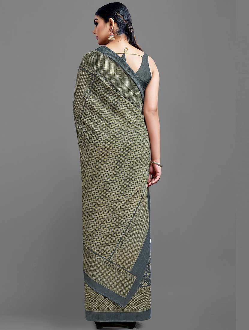 women's floral grey colored saree with blouse - 18682010 -  Standard Image - 1