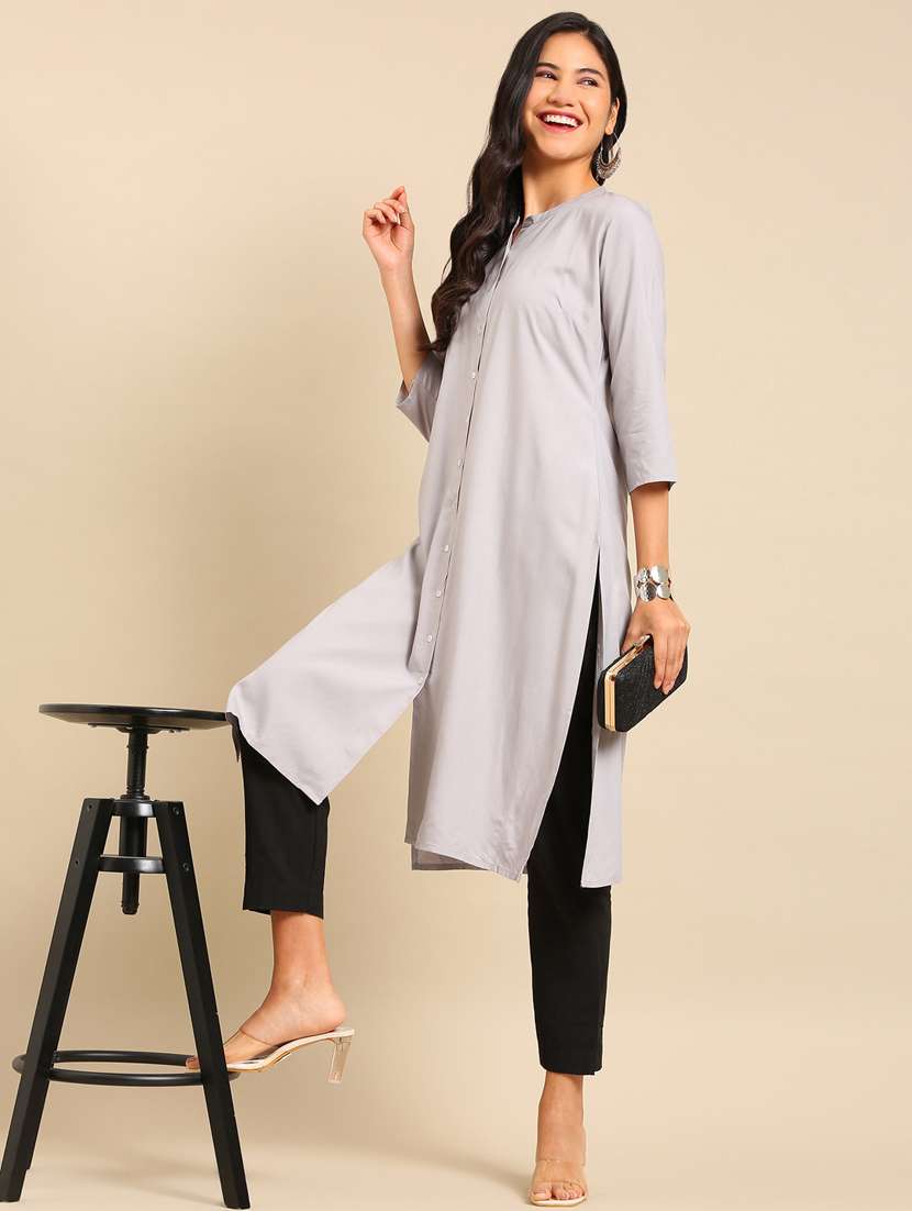 women's straight kurta - 18682905 -  Standard Image - 1
