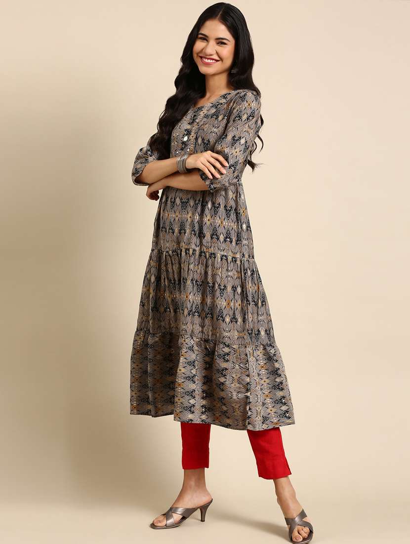 women's flared kurta - 18682909 -  Standard Image - 1