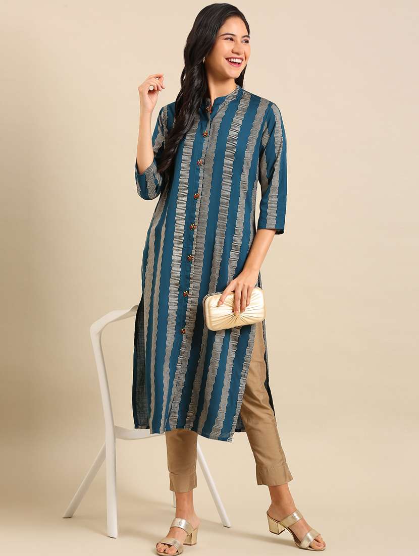 women's front slit kurta - 18682910 -  Standard Image - 1