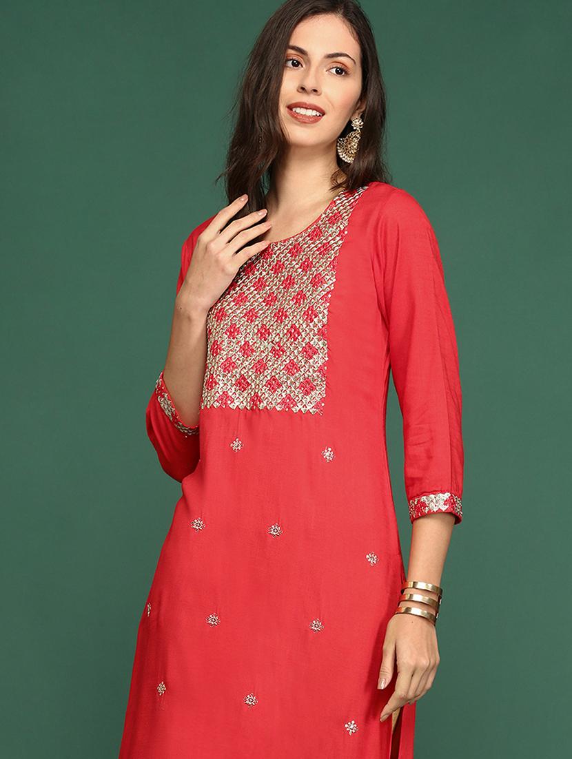 women's straight kurta - 18682921 - Standard Image - 4