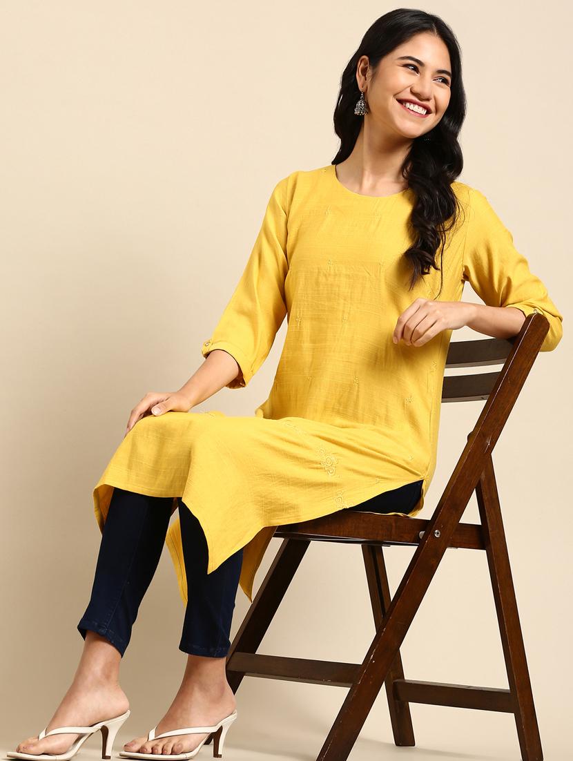 women's straight kurta - 18682953 - Standard Image - 1