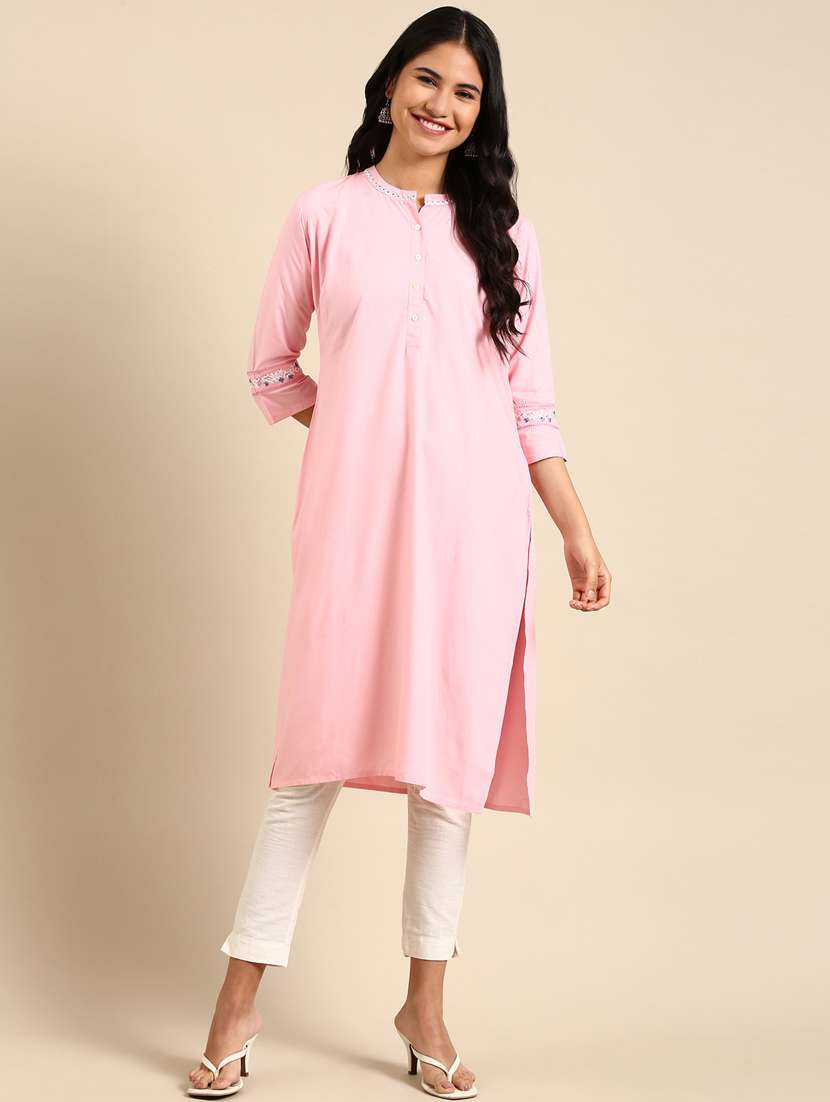 women's straight kurta - 18682959 - Standard Image - 1