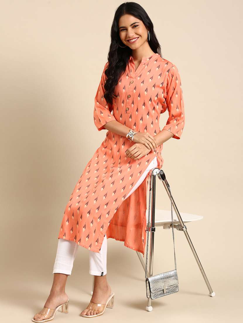 women's straight kurta - 18682962 -  Standard Image - 1