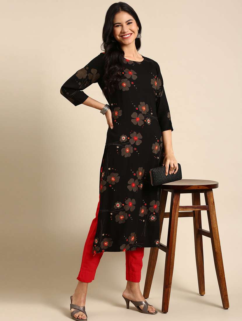 women's straight kurta - 18682969 -  Standard Image - 1