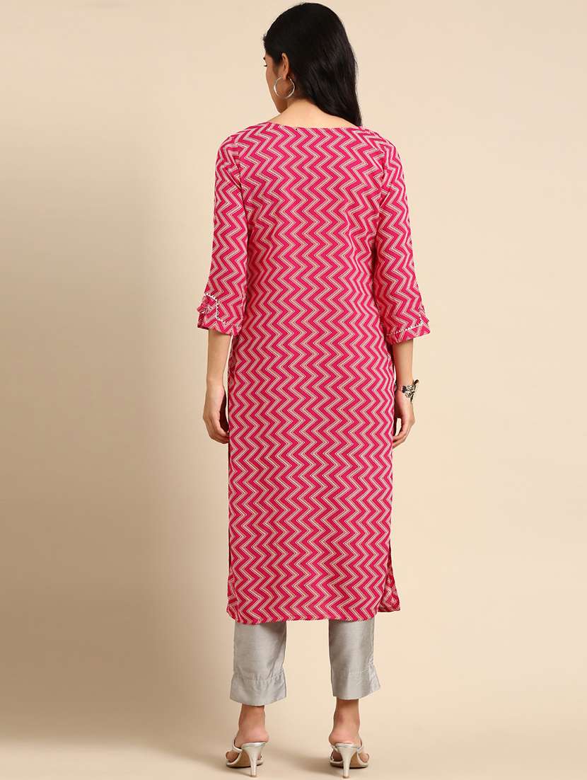 women's straight kurta - 18682976 -  Standard Image - 1
