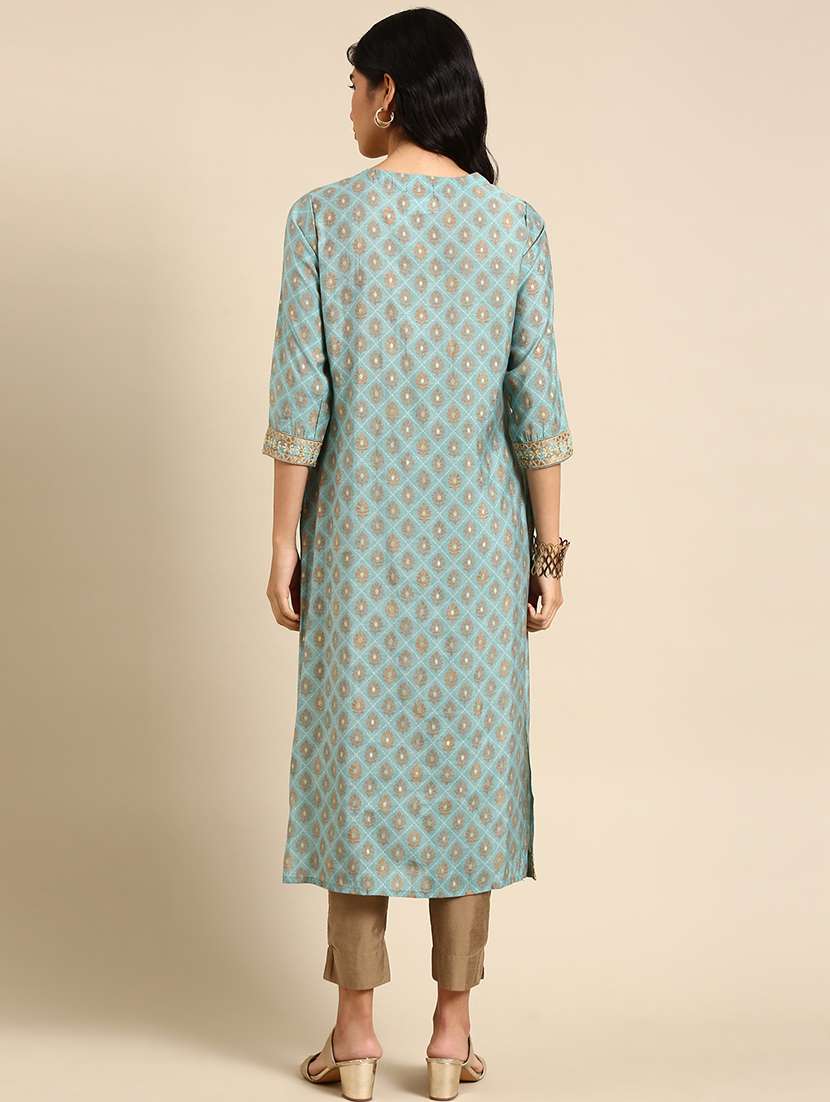 women's straight kurta - 18682981 - Standard Image - 1
