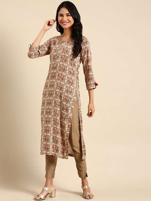 women's straight kurta - 18682996 - Standard Image - 0