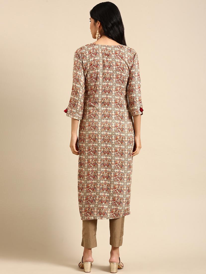 women's straight kurta - 18682996 -  Standard Image - 1