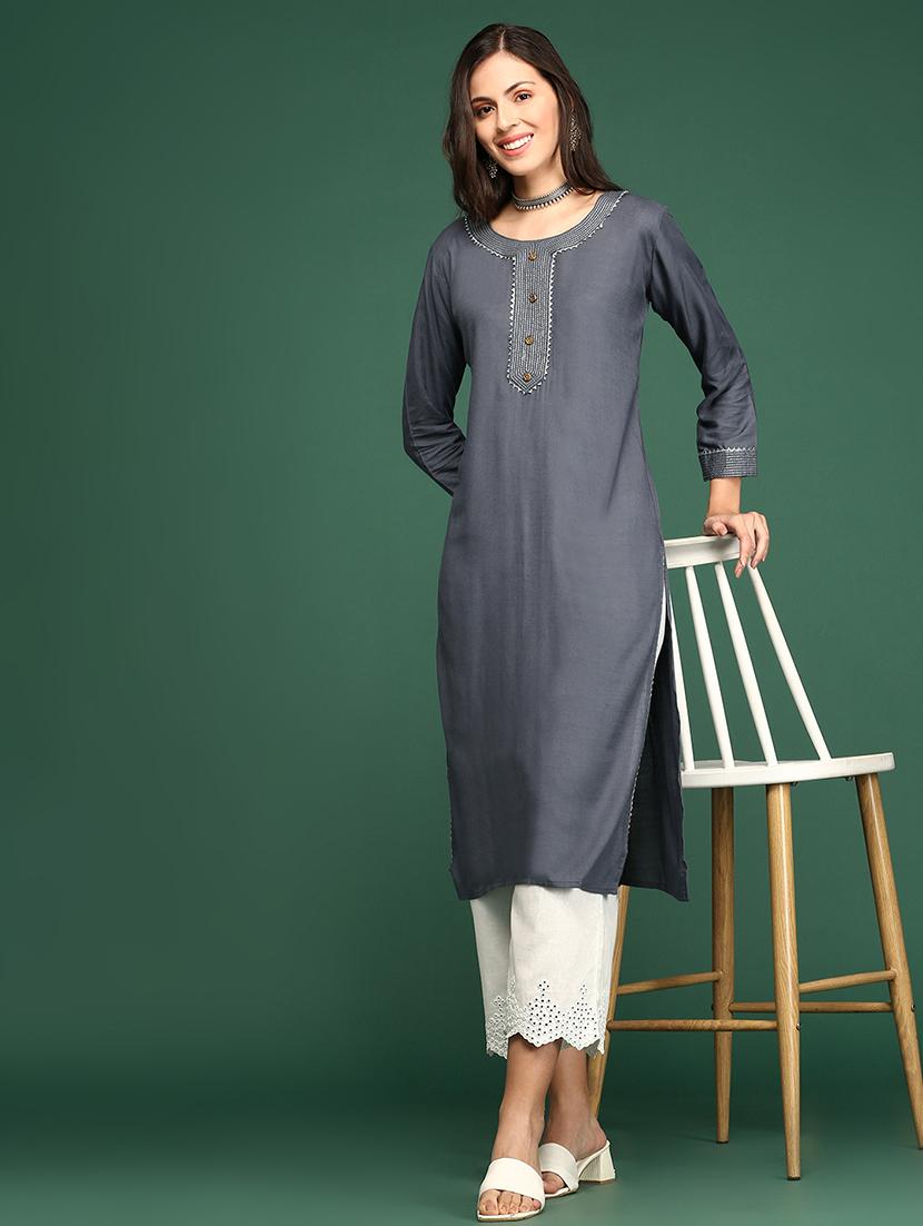 women's straight kurta - 18683015 - Standard Image - 1