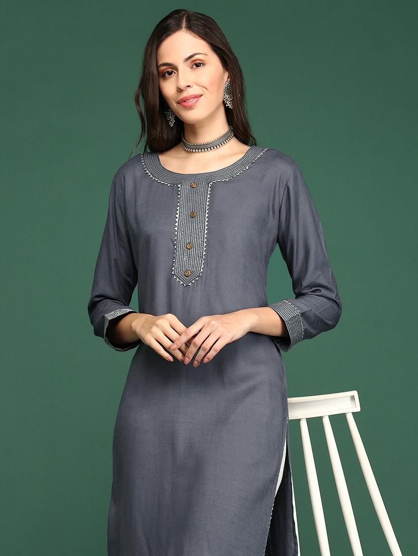 women's straight kurta - 18683015 - Standard Image - 4