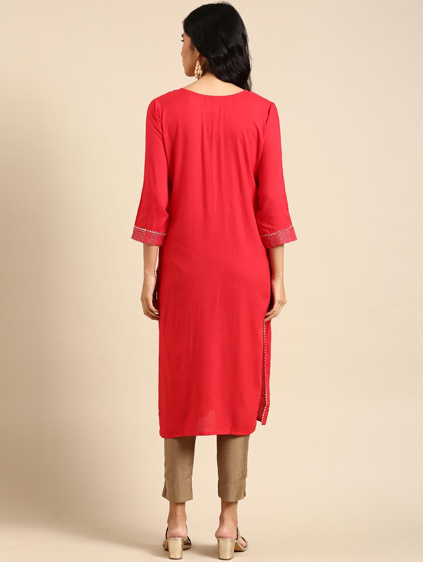women's straight kurta - 18683016 -  Standard Image - 1