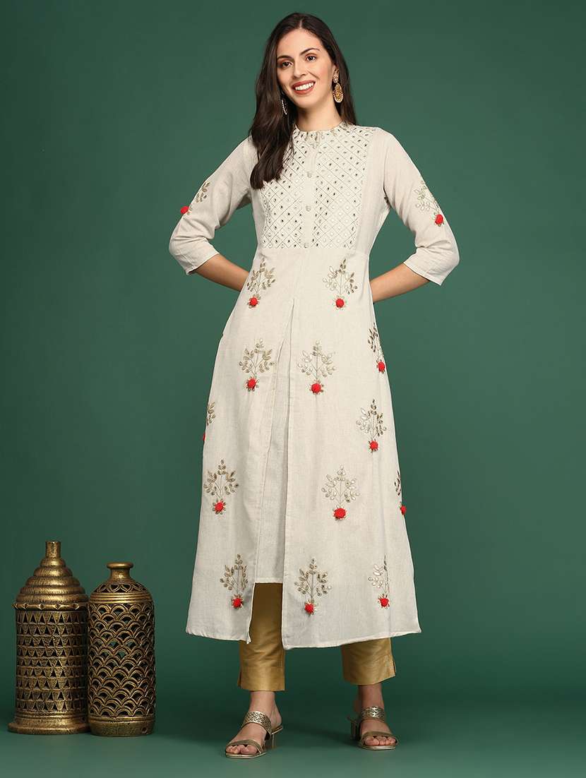 women's front slit kurta - 18683027 -  Standard Image - 1