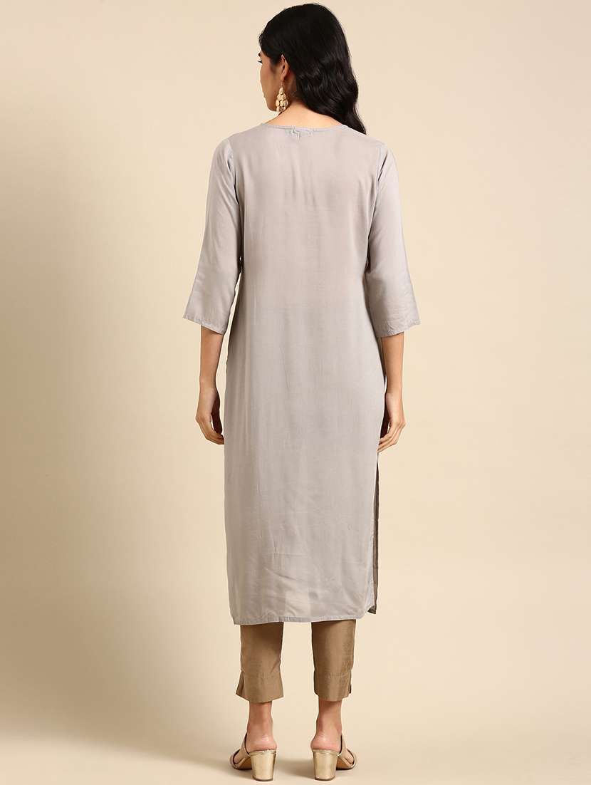 women's straight kurta - 18683045 -  Standard Image - 1