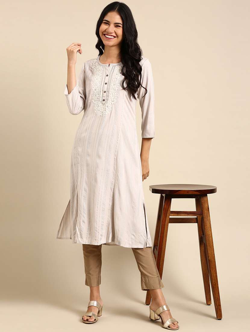 women's straight kurta - 18683071 -  Standard Image - 1
