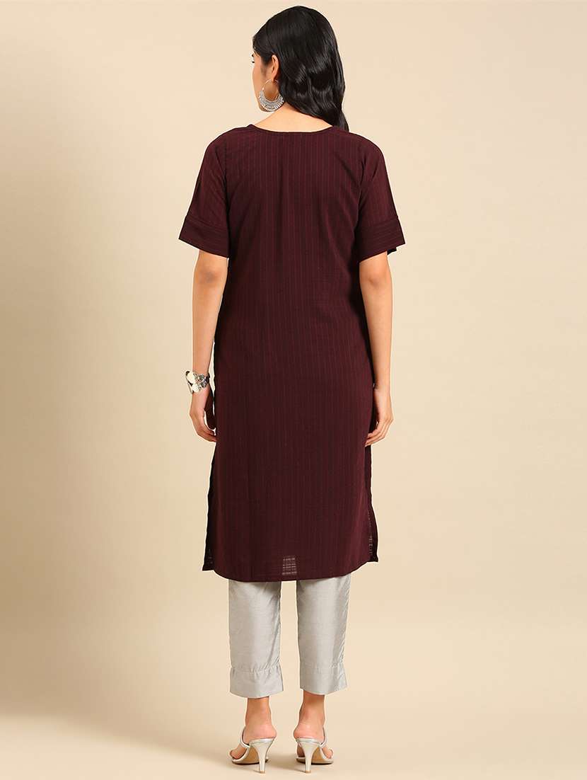 women's straight kurta - 18683087 -  Standard Image - 1