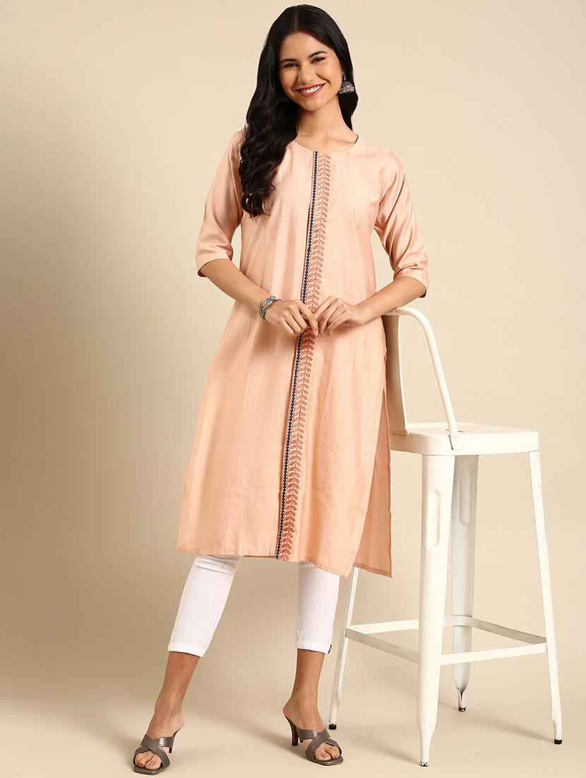 women's front slit kurta - 18683107 - Standard Image - 1
