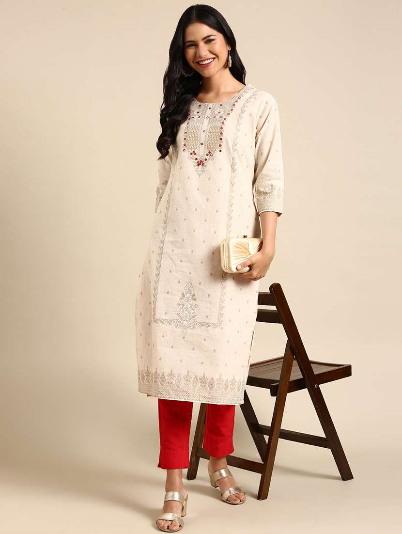women's straight kurta - 18683114 -  Standard Image - 1