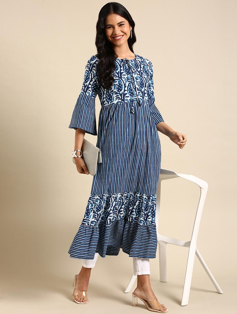 women's tiered kurta - 18683119 -  Standard Image - 1