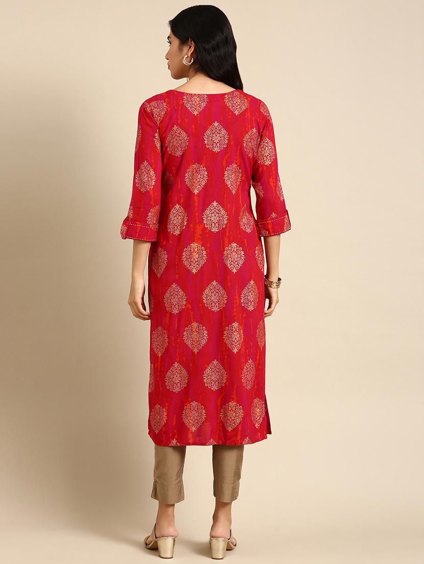 women's straight kurta - 18683129 - Standard Image - 1
