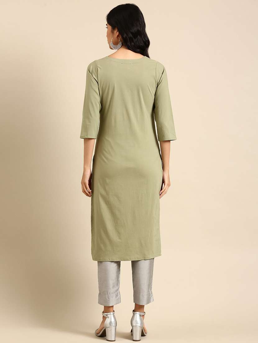 women's straight kurta - 18683138 -  Standard Image - 1