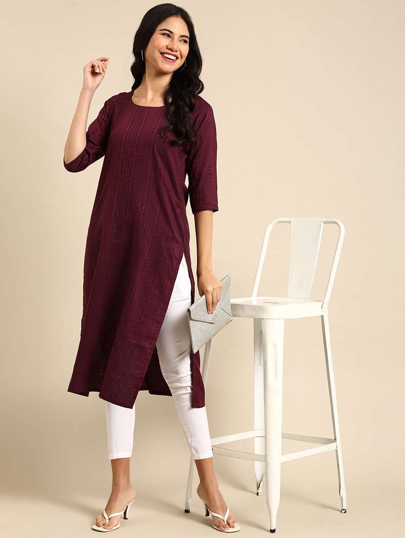 women's straight kurta - 18683159 -  Standard Image - 1