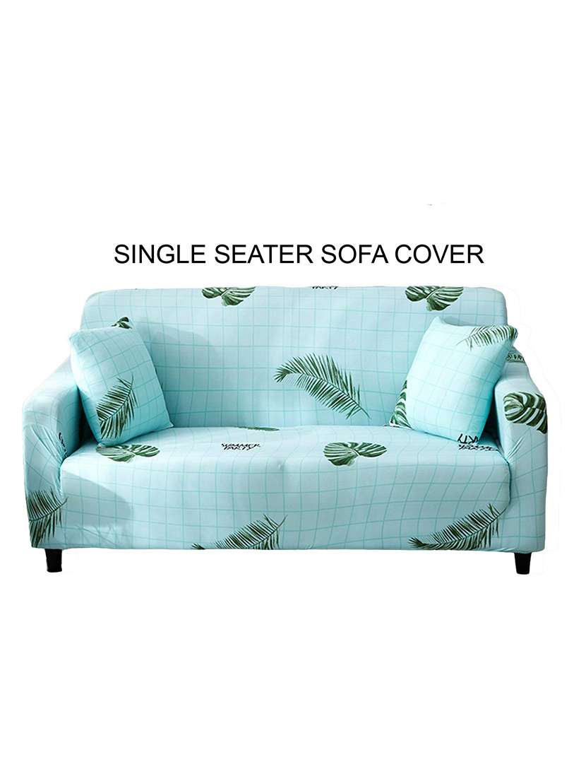 universal single seater sofa cover big elasticity cover for couch flexible stretch sofa slipcover - sky blue fern90-145cm)