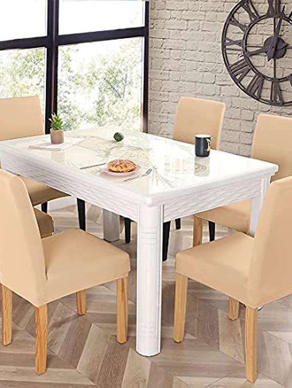 polyester solid elastic chair cover stretch -pack of 4 - 18685236 -  Standard Image - 1