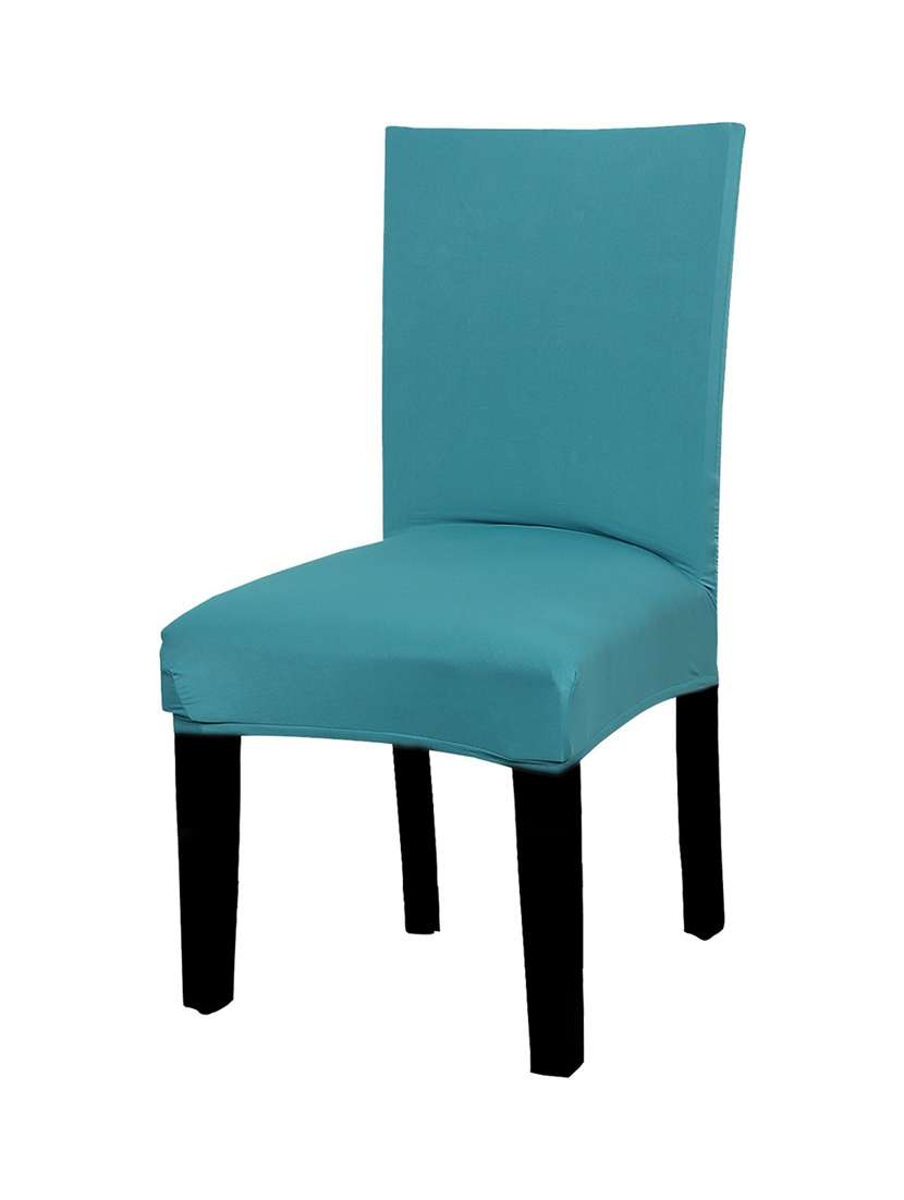 teal blue solid chair cover  - 18685624 -  Standard Image - 1