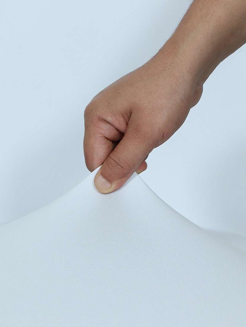 polyester elastic stretch removable washable solid short dining chair seat cover protector slipcover - 18685728 - Standard Image - 4
