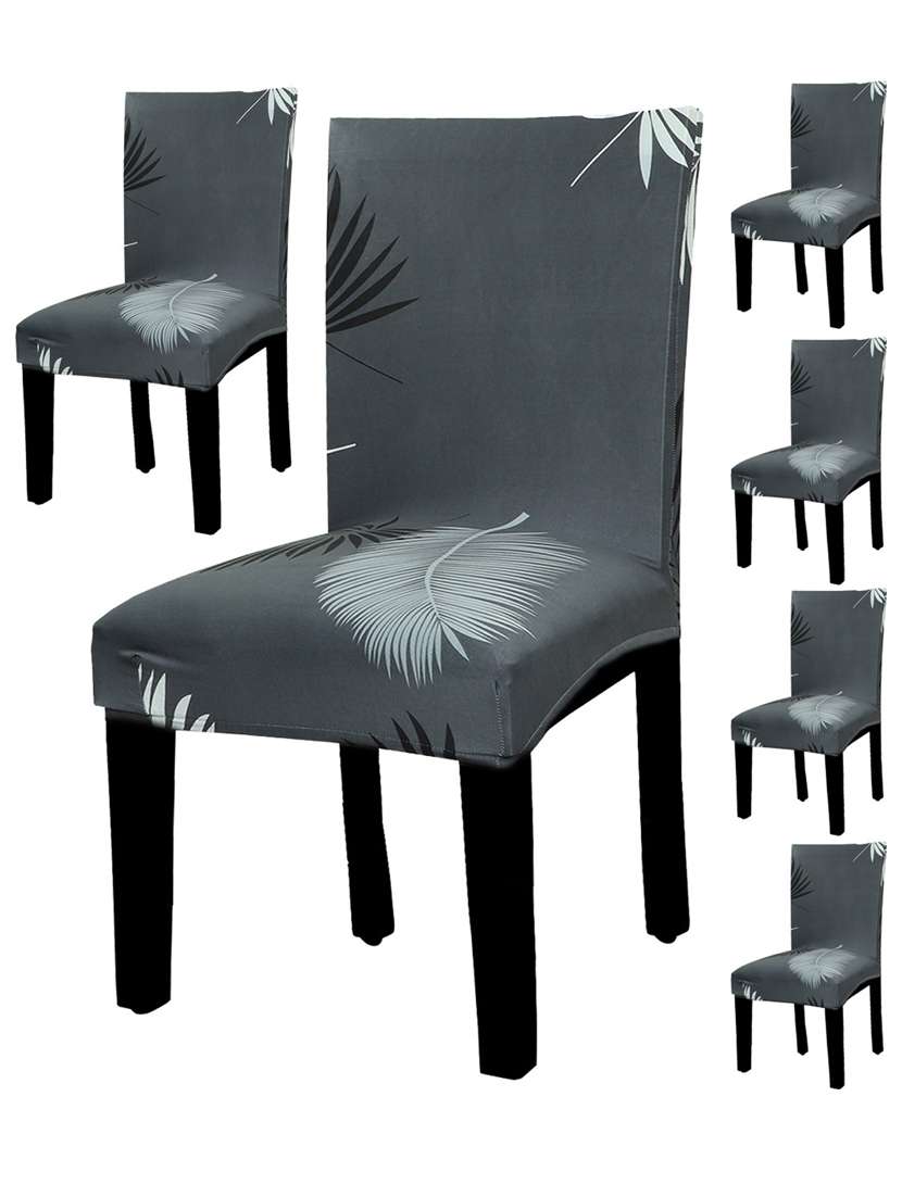 polyester elastic stretch removable washable short dining chair - pack of 6