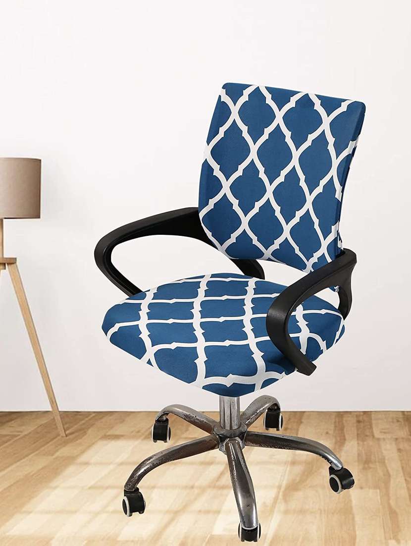 polyester snapdex office chair cover, washable chair slipcover (teal diamond, 6) - 18685755 -  Standard Image - 1