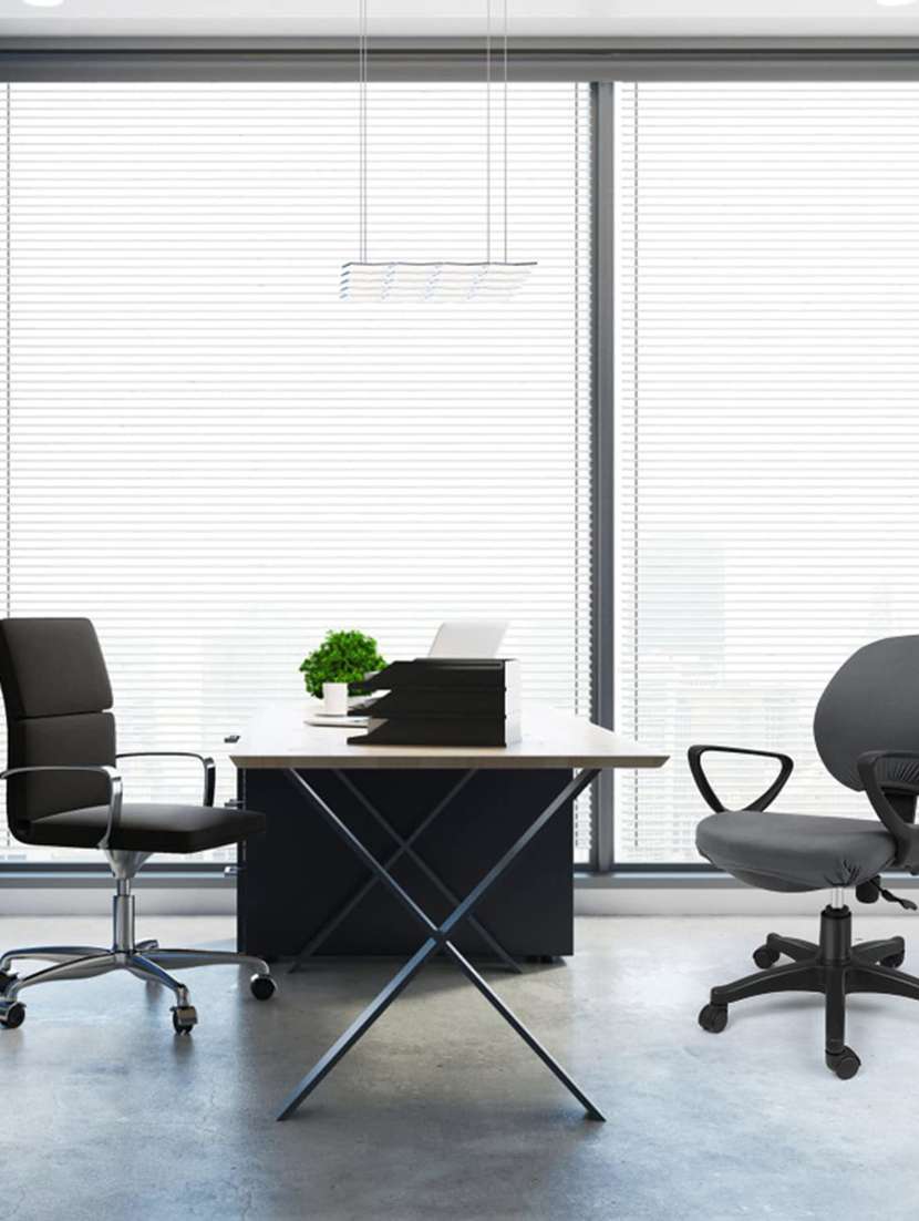 polyester snapdex office chair cover, washable chair slipcover (grey, 2) - 18685765 -  Standard Image - 1