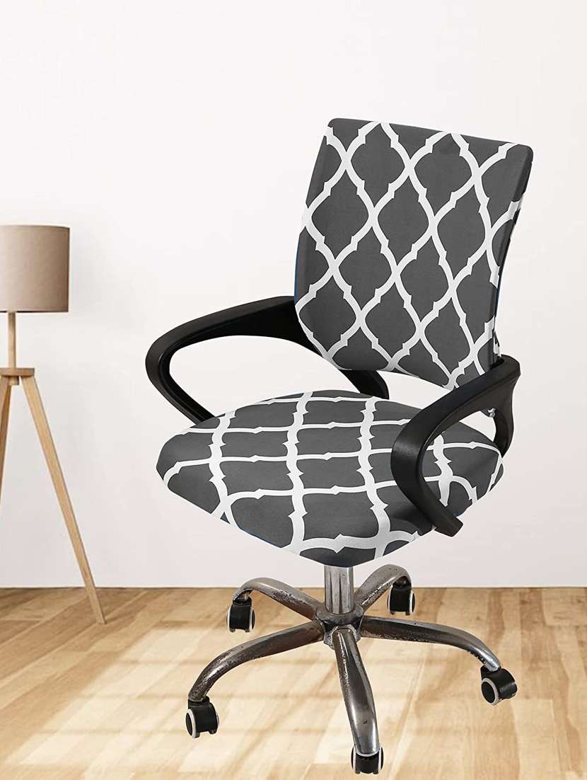 polyester snapdex office chair cover, washable chair slipcover (grey diamond, 6) - 18685779 -  Standard Image - 1