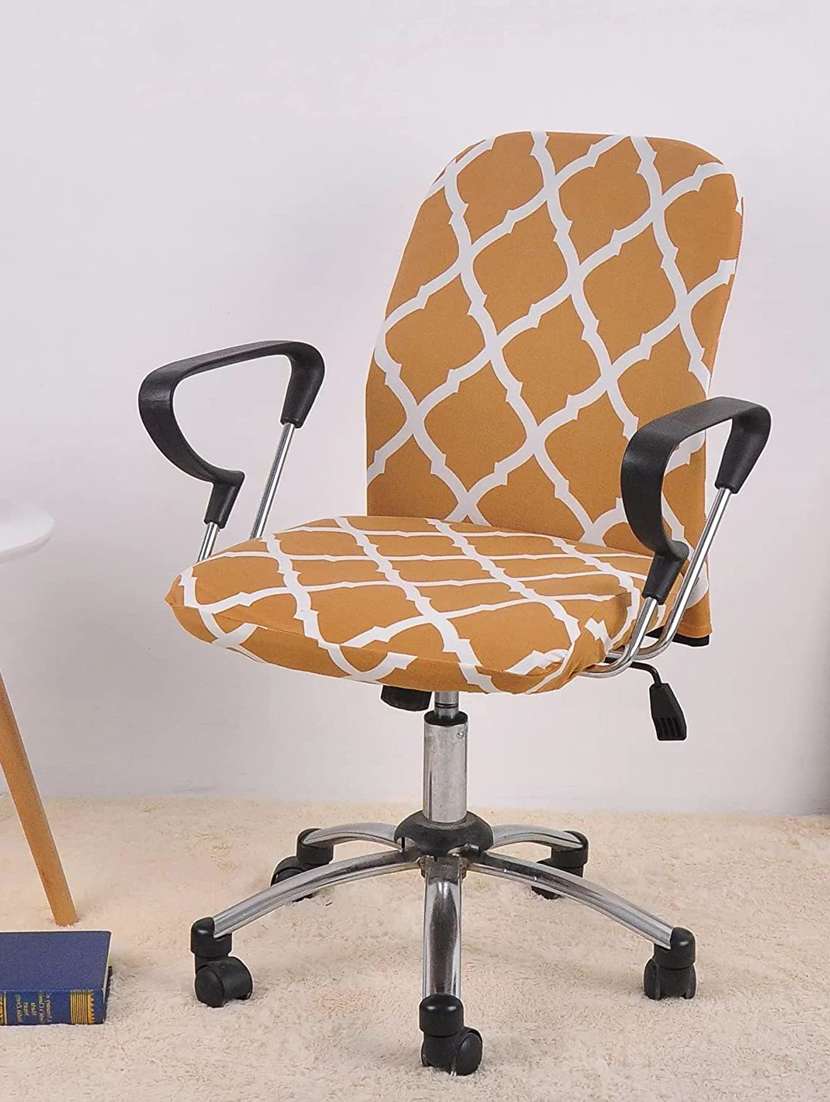 Polyester Snapdex Office Chair Cover, Washable Chair Slipcover (beige Diamond, 6) - 18685794 -  Standard Image - 1