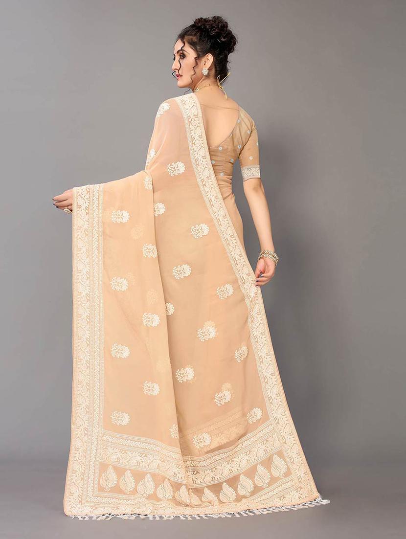 women's embroidered saree with blouse - 18685822 -  Standard Image - 1