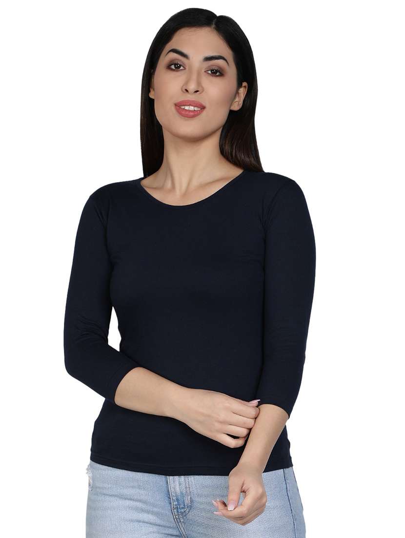 women's plain round neck t-shirt - 18686554 - Standard Image - 1