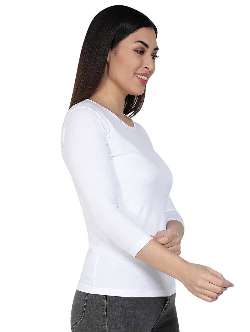 women's plain round neck t-shirt - 18686555 - Standard Image - 1