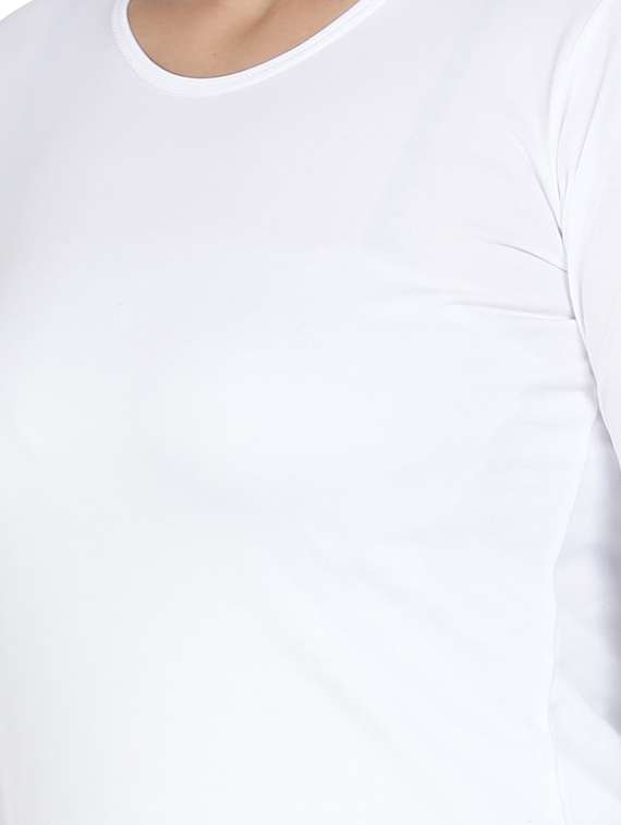 women's plain round neck t-shirt - 18686555 - Standard Image - 4