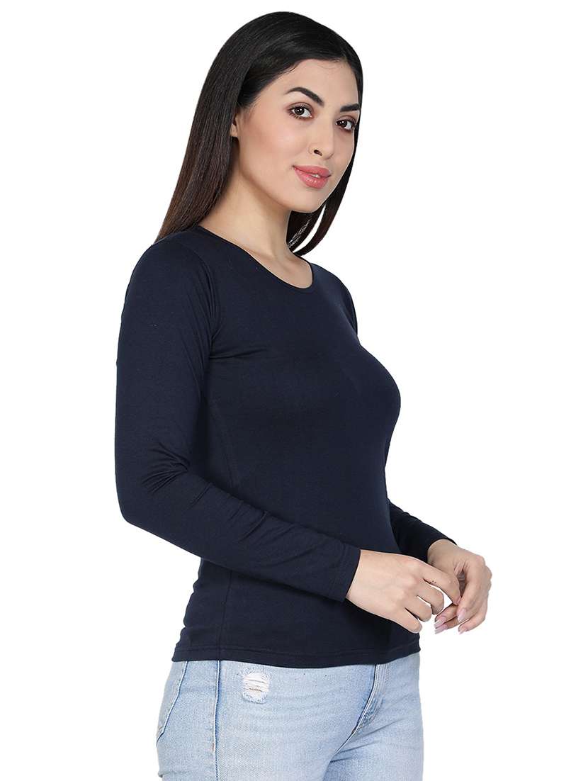 women's plain round neck t-shirt - 18686558 - Standard Image - 1