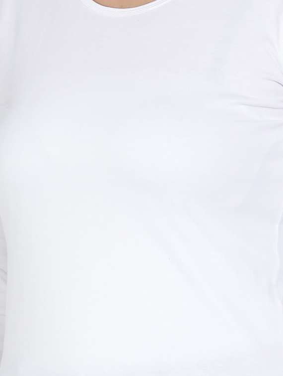 women's plain round neck t-shirt - 18686559 - Standard Image - 4