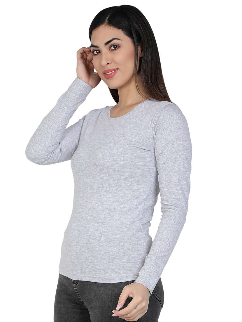 women's plain round neck t-shirt - 18686560 - Standard Image - 1