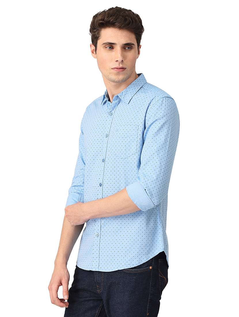 mens micro print casual shirt - 18686941 -  Standard Image - 1