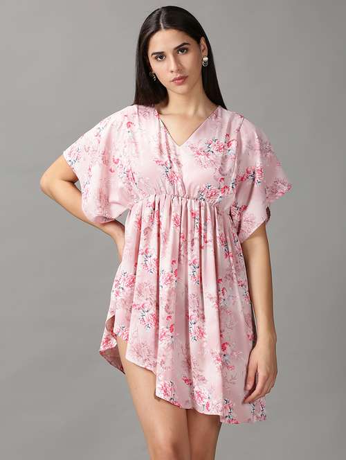 women's asymmetric floral dress - 18688465 - Standard Image - 0