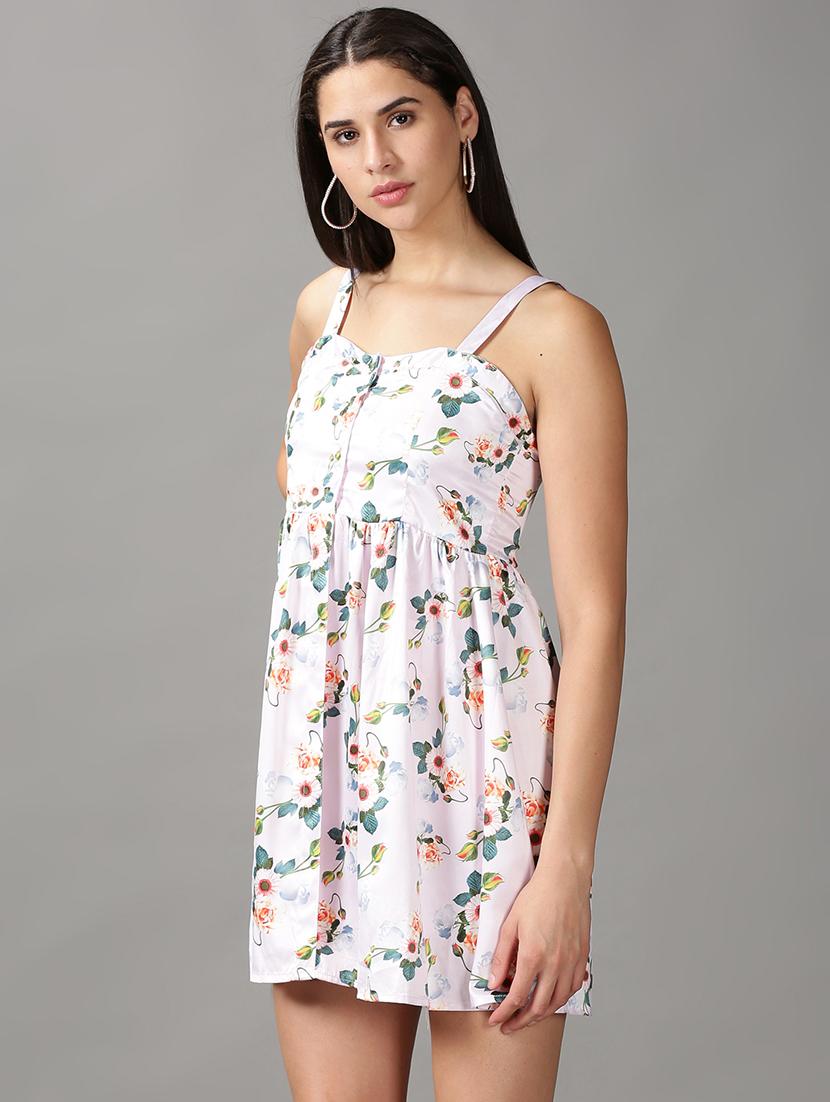 women's fit & flare floral dress - 18688472 - Standard Image - 1
