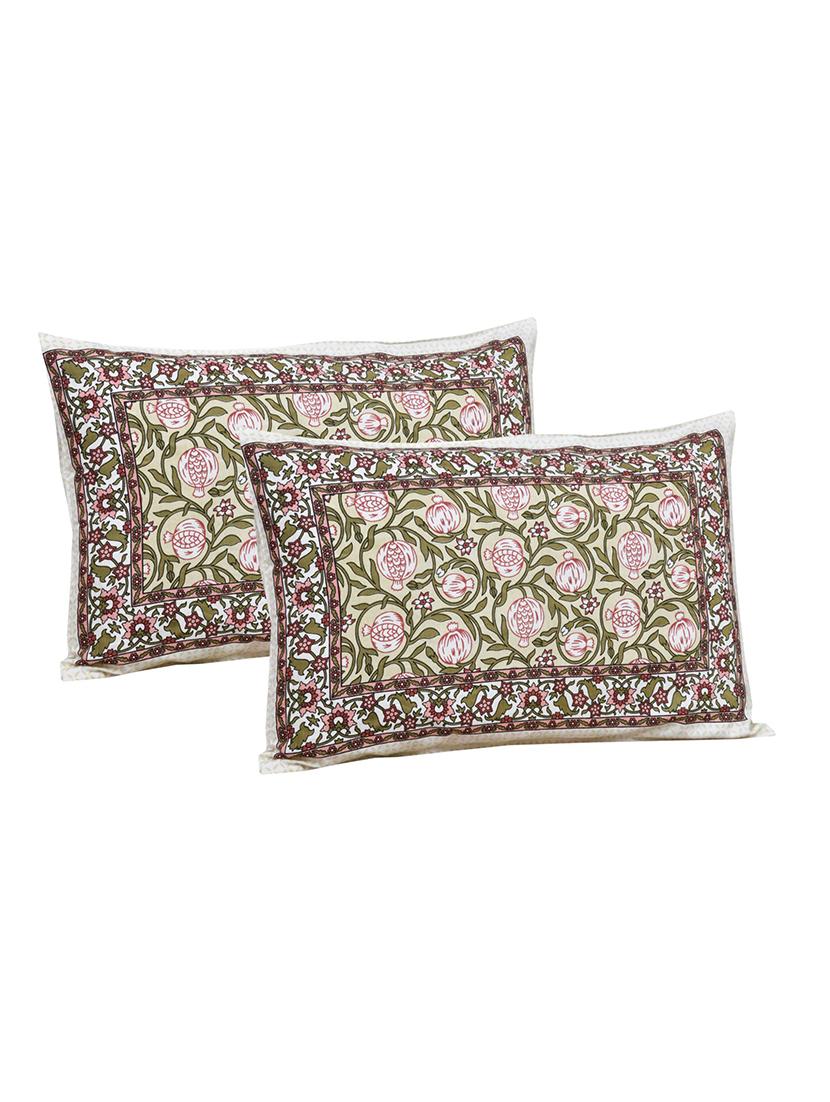 floral printed king size bedsheet with 2 pillow cover (eleg-05-blue) - 18688501 -  Standard Image - 1