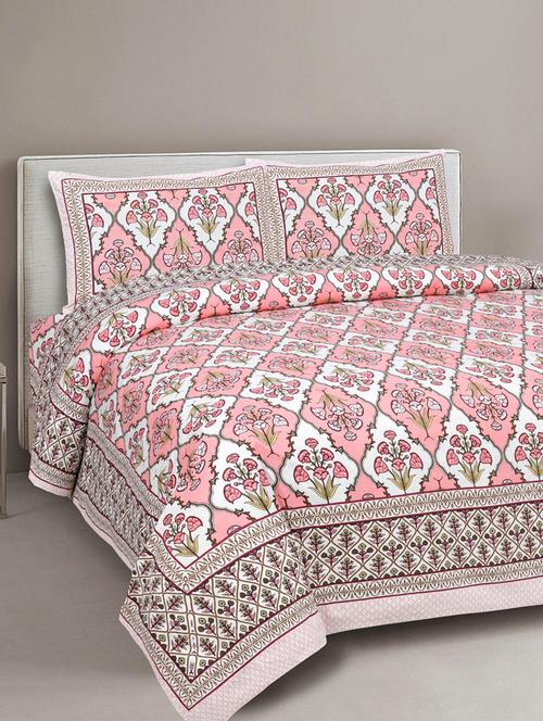 uniqchoice printed double bed sheet with 2 pillow cover - 18688517 -  Standard Image - 0